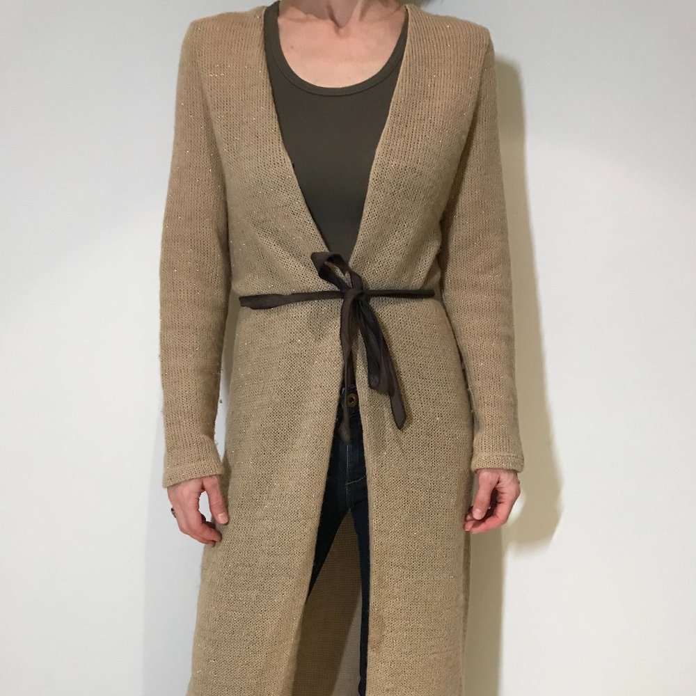 long sleeve brown duster cardigan